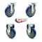 Service Caster 5 Inch Blue Polyurethane Wheel Swivel Top Plate Caster Set with 2 Rigid SCC SCC-20S514-PPUB-BLUE-TP2-2-R-2 - alternate 6
